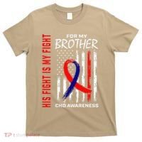 His Fight Is My Fight Chd Awareness Brother American Flag Gift T-Shirt thumb 0