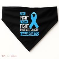 His Fight Is My Fight Prostate Cancer Awareness Support USA-Made Doggie Bandana thumb 0