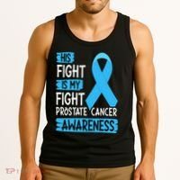 His Fight Is My Fight Prostate Cancer Awareness Support Tank Top thumb 3
