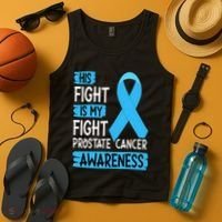 His Fight Is My Fight Prostate Cancer Awareness Support Tank Top thumb 4
