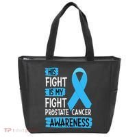 His Fight Is My Fight Prostate Cancer Awareness Support Tote Bag thumb 0