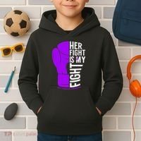 Her Fight Is My Fight Rett Syndrome Awareness Kids Hoodie thumb 2