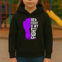 Her Fight Is My Fight Rett Syndrome Awareness Kids Hoodie thumb 3