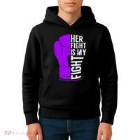 Her Fight Is My Fight Rett Syndrome Awareness Kids Hoodie thumb 4