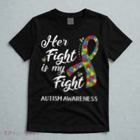 Her Fight Is My Fight Autism Awareness Month Plus Size Shirts T-Shirt thumb 5