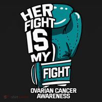 Her Fight Is My Fight Ovarian Cancer Awareness Teal Ribbon Women's Hoodie thumb 2