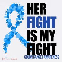 Her Fight Is My Fight Colon Cancer Awareness Ribbon Women's Hoodie thumb 2