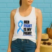 Her Fight Is My Fight Colon Cancer Awareness Ribbon Women's Tank Top thumb 2