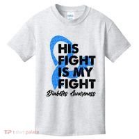 His Fight Is My Fight Diabetes Awareness Kids T-Shirt thumb 0