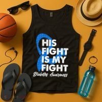 His Fight Is My Fight Diabetes Awareness Tank Top thumb 4