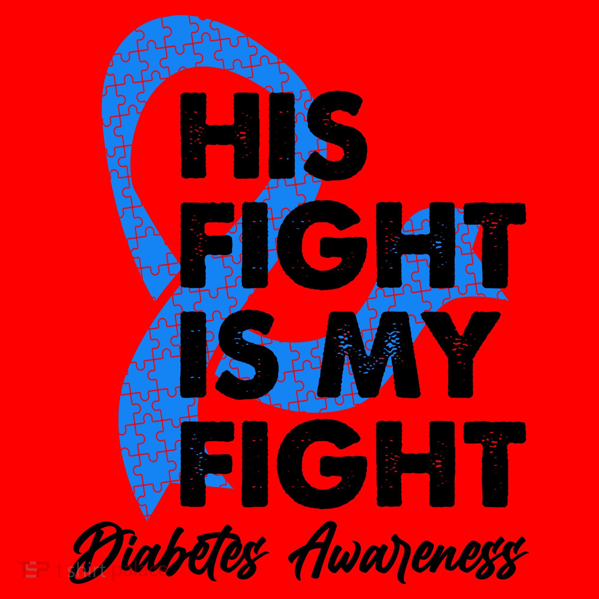 His Fight Is My Fight Diabetes Awareness Santa Hat