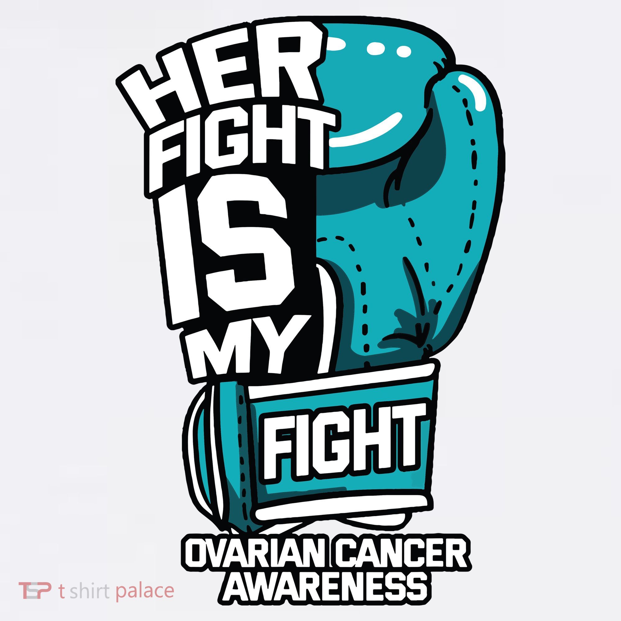 Her Fight Is My Fight Ovarian Cancer Awareness Teal Ribbon Women's Hoodie