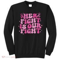 Her Fight Is Our Fight October Breast Cancer Awareness Sweatshirt thumb 0