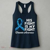 His Fight Is My Fight Diabetes Awareness Women's Tank Top thumb 3