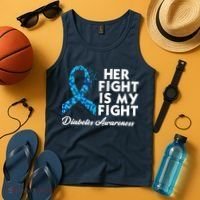 Her Fight Is My Fight Diabetes Awareness Tank Top thumb 4