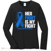 Her Fight Is My Fight Colon Cancer Awareness Women's Long Sleeve Shirt thumb 0