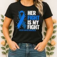 Her Fight Is My Fight Colon Cancer Awareness Women's T-Shirt thumb 2