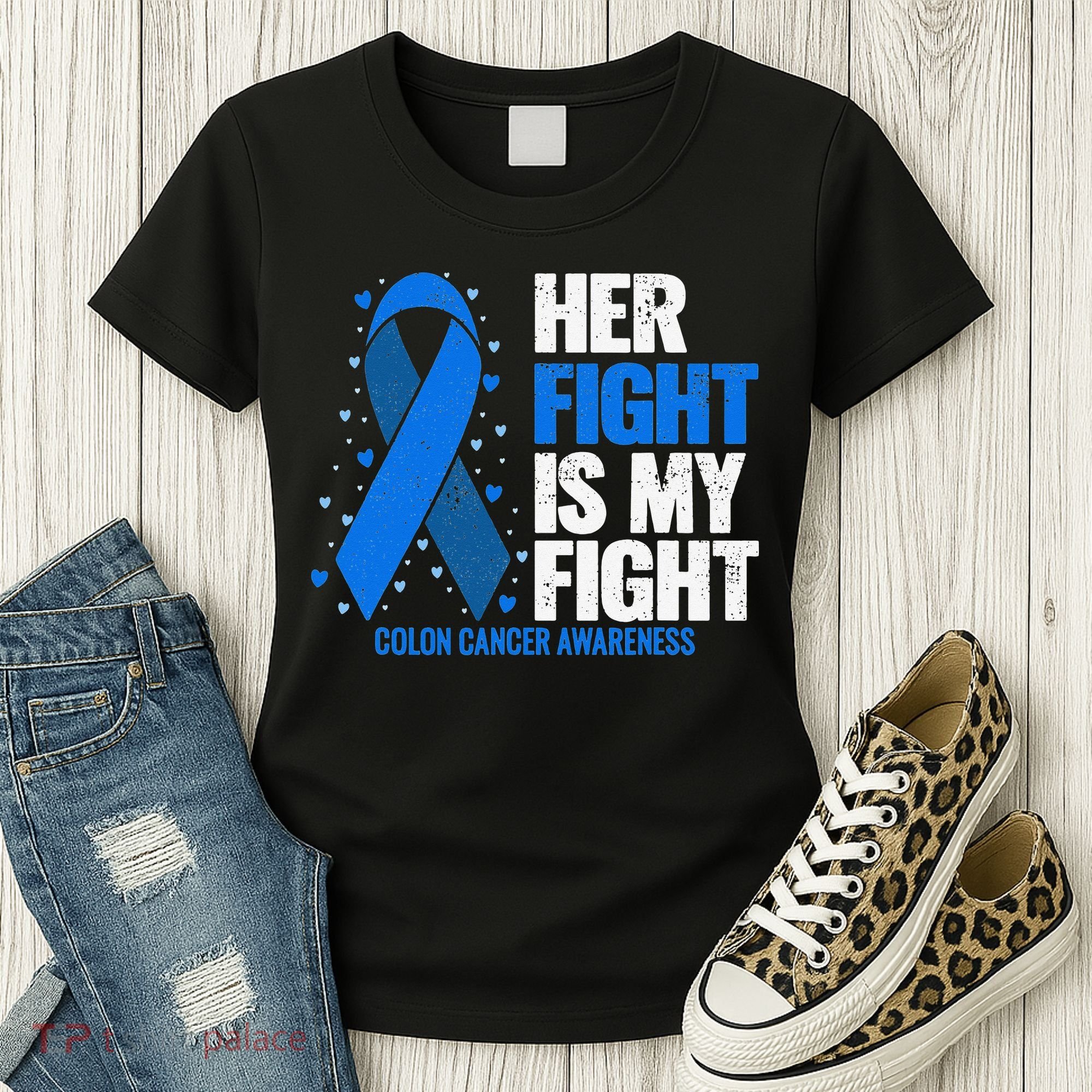 Her Fight Is My Fight Colon Cancer Awareness Women's T-Shirt