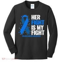 Her Fight Is My Fight Colon Cancer Awareness Kids Long Sleeve Shirt thumb 0
