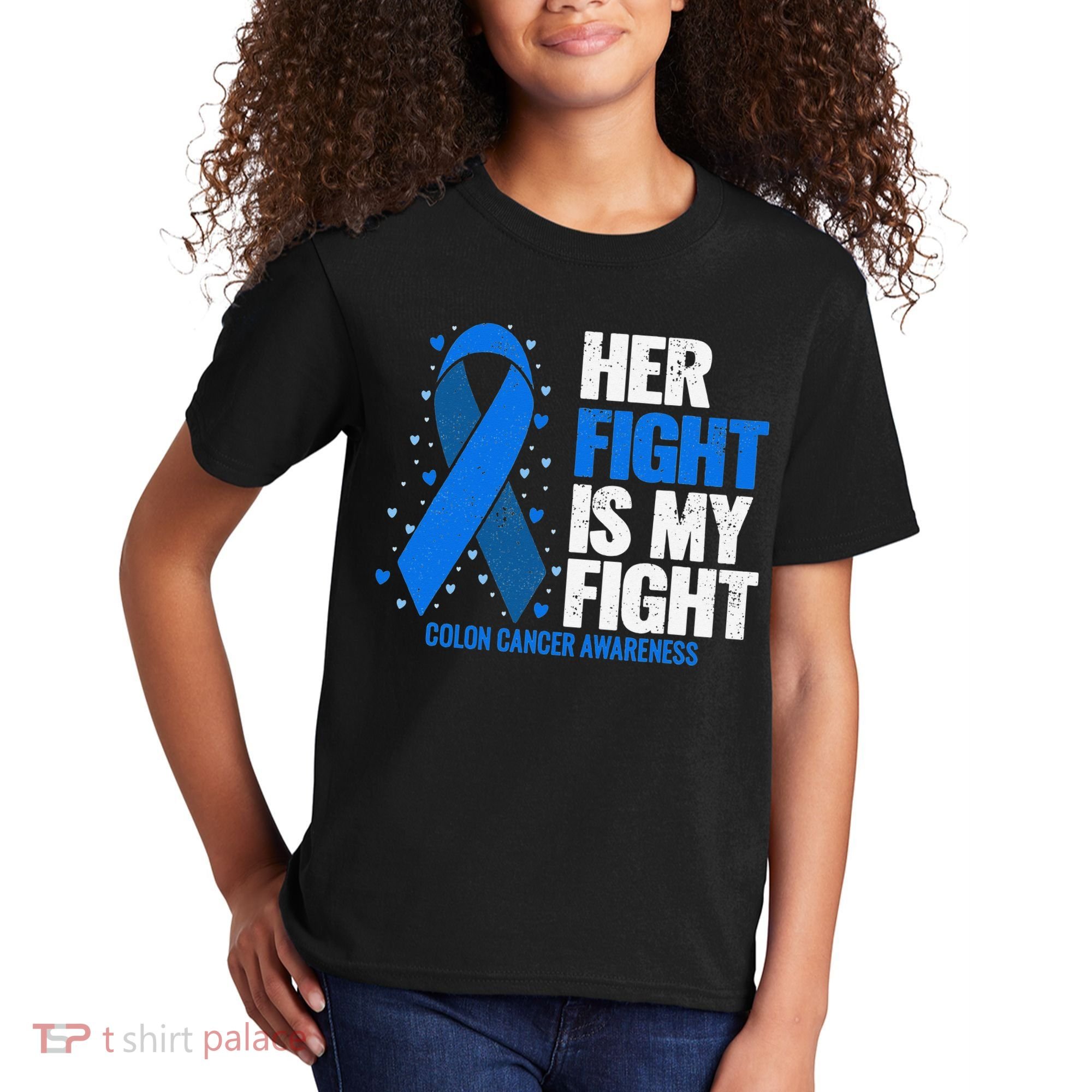 Her Fight Is My Fight Colon Cancer Awareness Kids T-Shirt