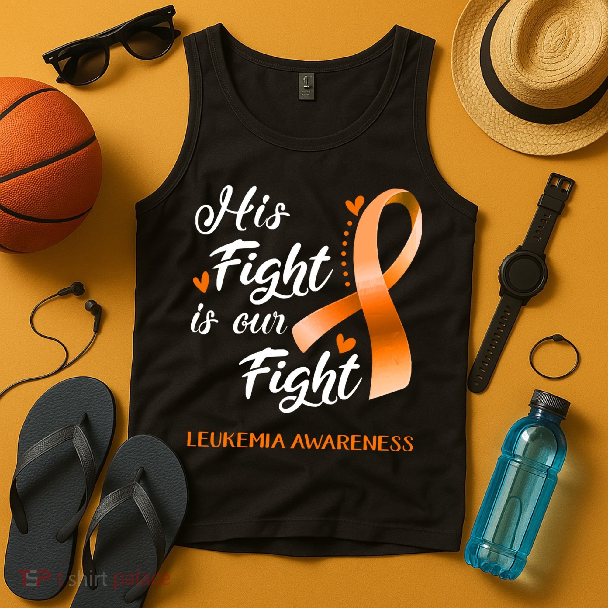 His Fight Is Our Fight Leukemia Awareness Support Leukemia Warrior Gifts Tank Top