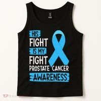 His Fight Is My Fight Prostate Cancer Awareness Support Tank Top thumb 2
