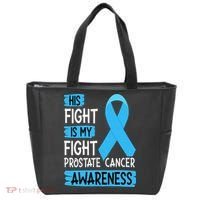 His Fight Is My Fight Prostate Cancer Awareness Support Tote Bag thumb 0