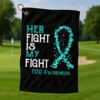 Her Fight Is My Fight Ptsd Awareness Funny Gift Golf Towel thumb 1