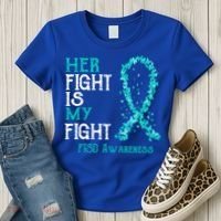 Her Fight Is My Fight Ptsd Awareness Funny Gift Women's T-Shirt thumb 3