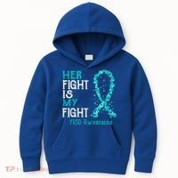 Her Fight Is My Fight Ptsd Awareness Funny Gift Kids Hoodie thumb 0