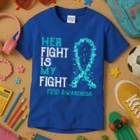 Her Fight Is My Fight Ptsd Awareness Funny Gift Kids T-Shirt thumb 3