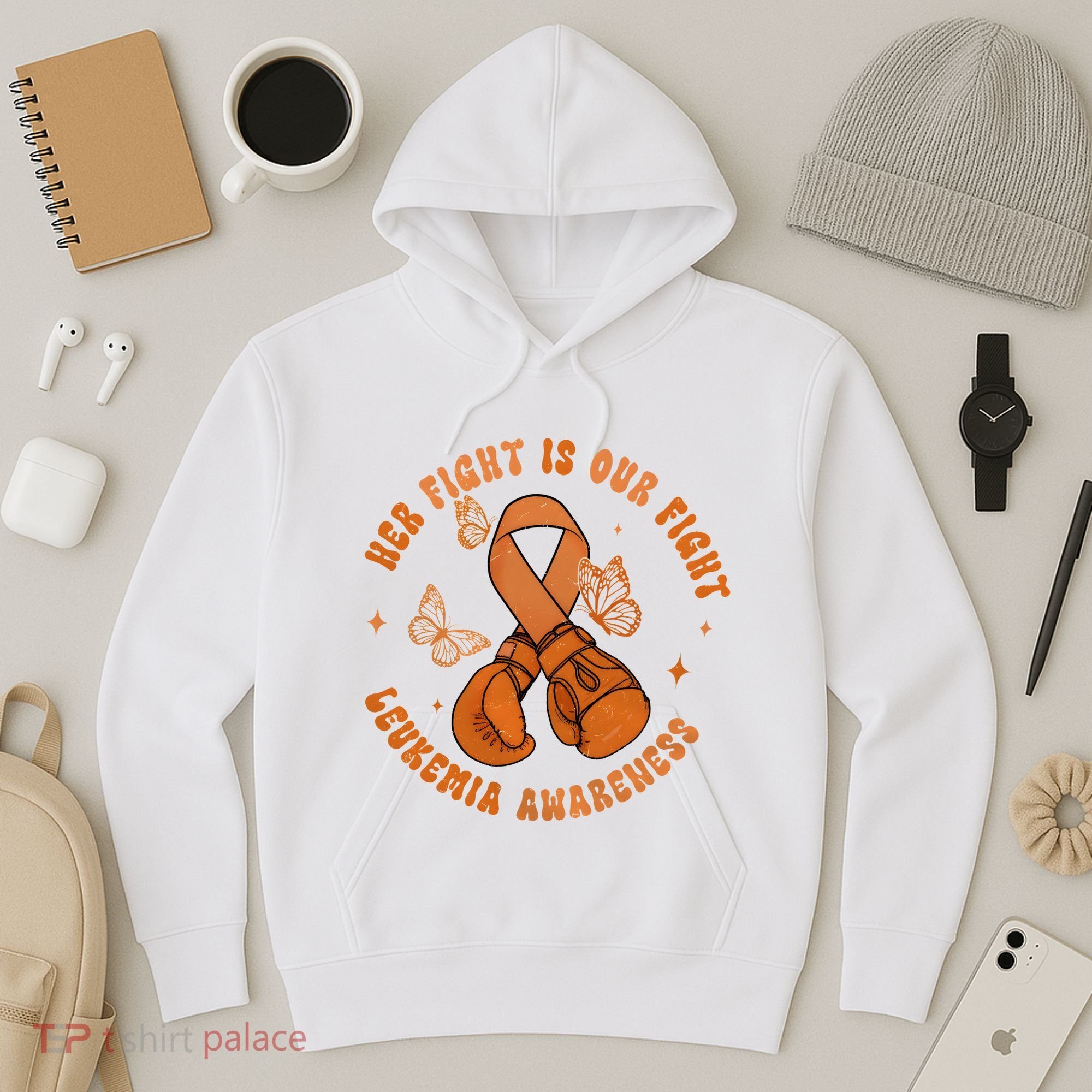 Her Fight Is Our Fight Leukemia Awareness Hoodie