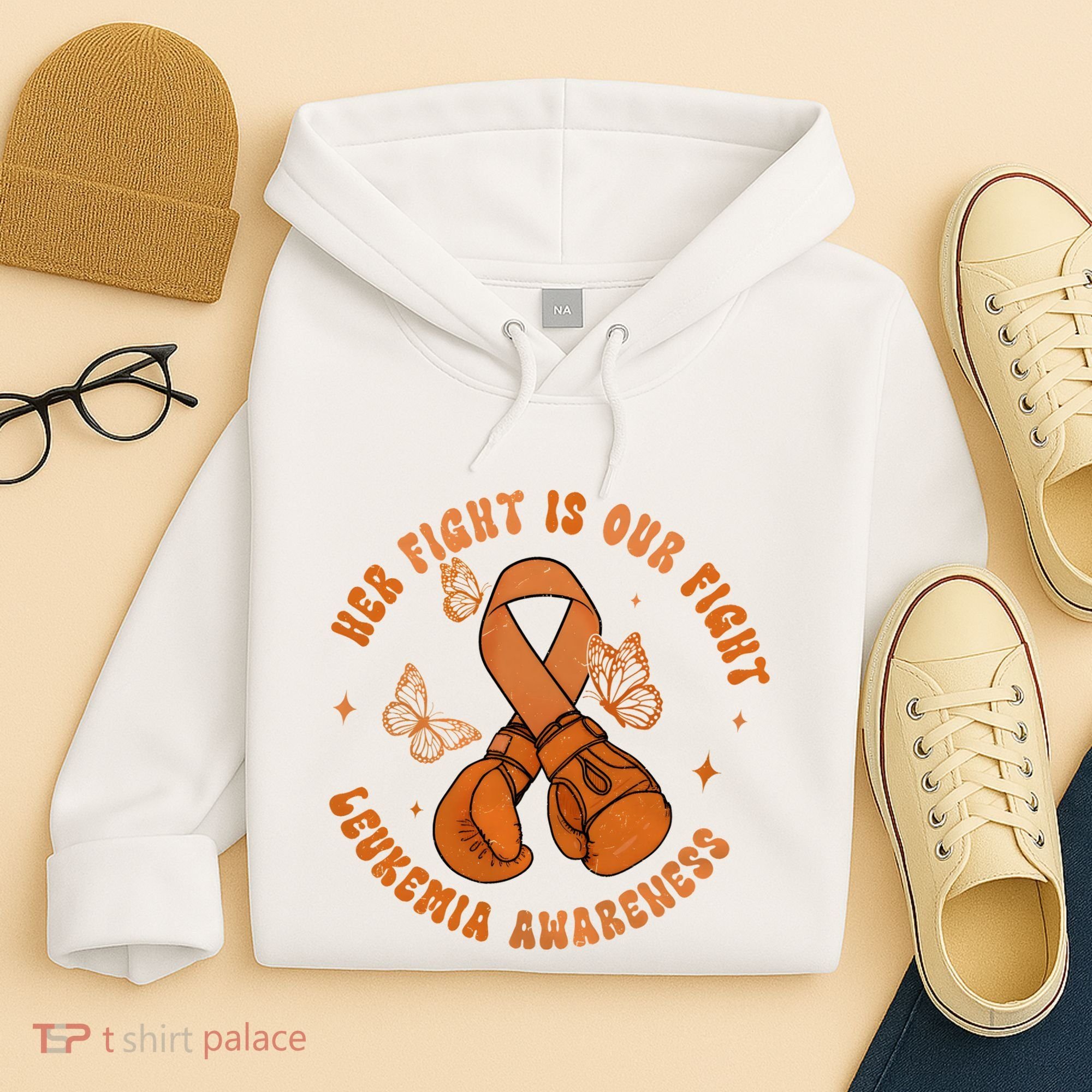 Her Fight Is Our Fight Leukemia Awareness Hoodie
