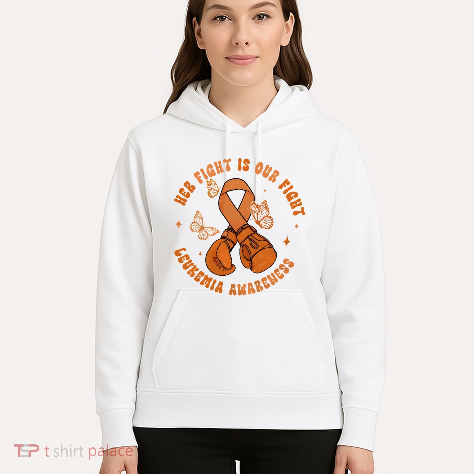Her Fight Is Our Fight Leukemia Awareness Hoodie