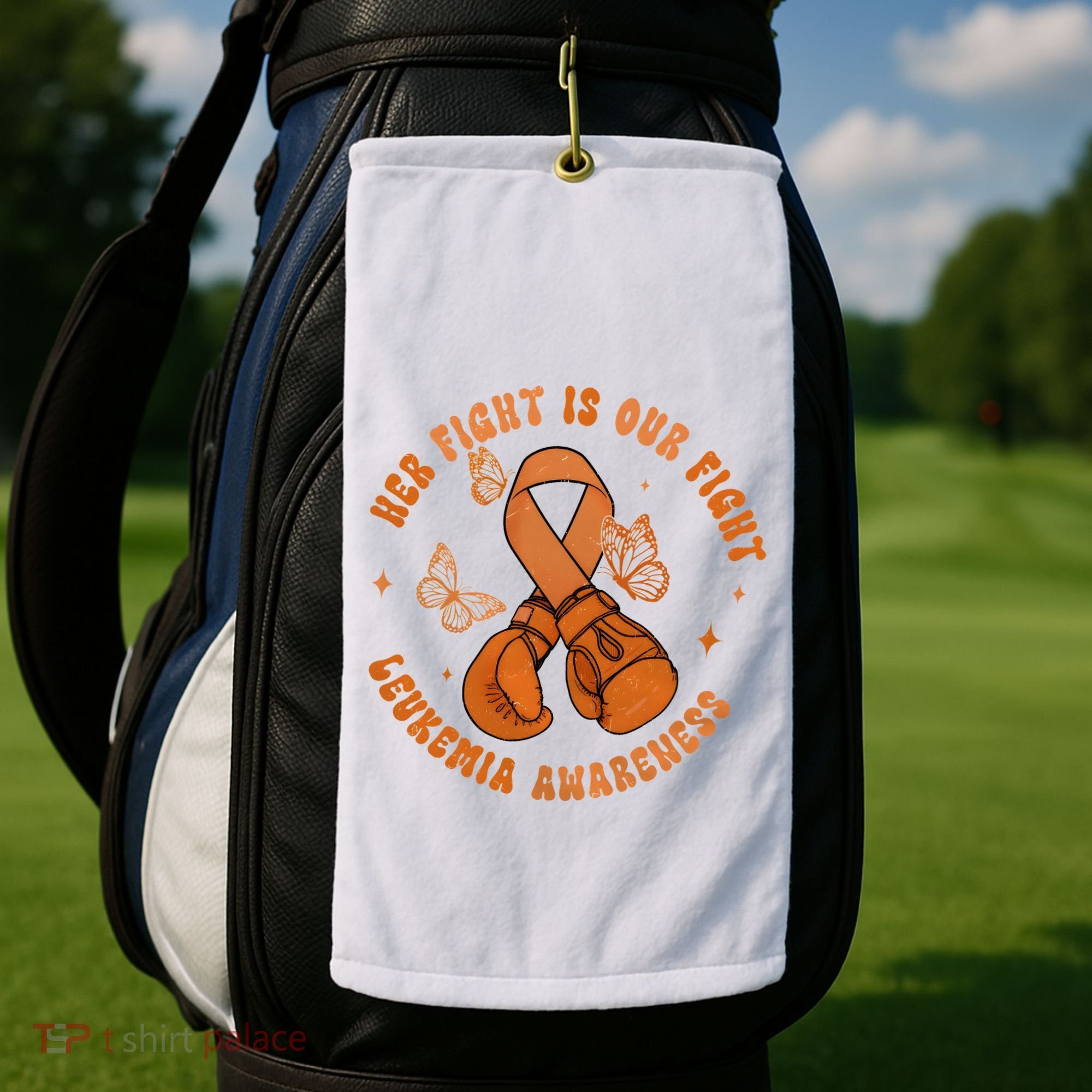 Her Fight Is Our Fight Leukemia Awareness Golf Towel