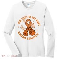 Her Fight Is Our Fight Leukemia Awareness Women's Long Sleeve Shirt thumb 0