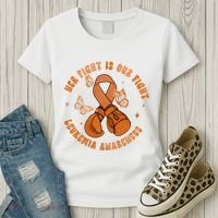Her Fight Is Our Fight Leukemia Awareness Women's T-Shirt thumb 3