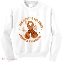 Her Fight Is Our Fight Leukemia Awareness Kids Sweatshirt thumb 0