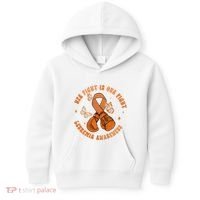 Her Fight Is Our Fight Leukemia Awareness Kids Hoodie thumb 0