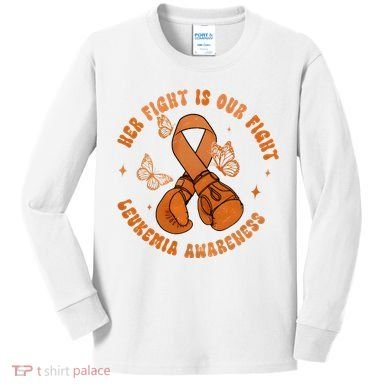 Her Fight Is Our Fight Leukemia Awareness Kids Long Sleeve Shirt