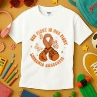 Her Fight Is Our Fight Leukemia Awareness Kids T-Shirt thumb 3