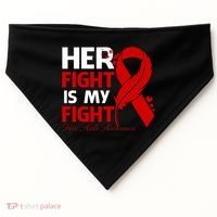 Her Fight Is My Fight Hiv Aids Awareness Feather USA-Made Doggie Bandana thumb 0