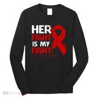 Her Fight Is My Fight Hiv Aids Awareness Feather Long Sleeve Shirt thumb 0