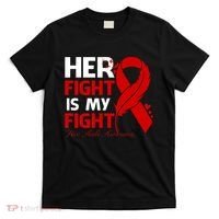 Her Fight Is My Fight Hiv Aids Awareness Feather T-Shirt thumb 0