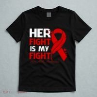 Her Fight Is My Fight Hiv Aids Awareness Feather T-Shirt thumb 5
