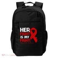 Her Fight Is My Fight Hiv Aids Awareness Feather Backpack thumb 0