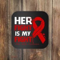 Her Fight Is My Fight Hiv Aids Awareness Feather Coaster thumb 0