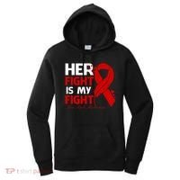 Her Fight Is My Fight Hiv Aids Awareness Feather Women's Hoodie thumb 0