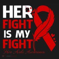 Her Fight Is My Fight Hiv Aids Awareness Feather Women's Hoodie thumb 2