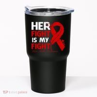 Her Fight Is My Fight Hiv Aids Awareness Feather Tumbler thumb 0
